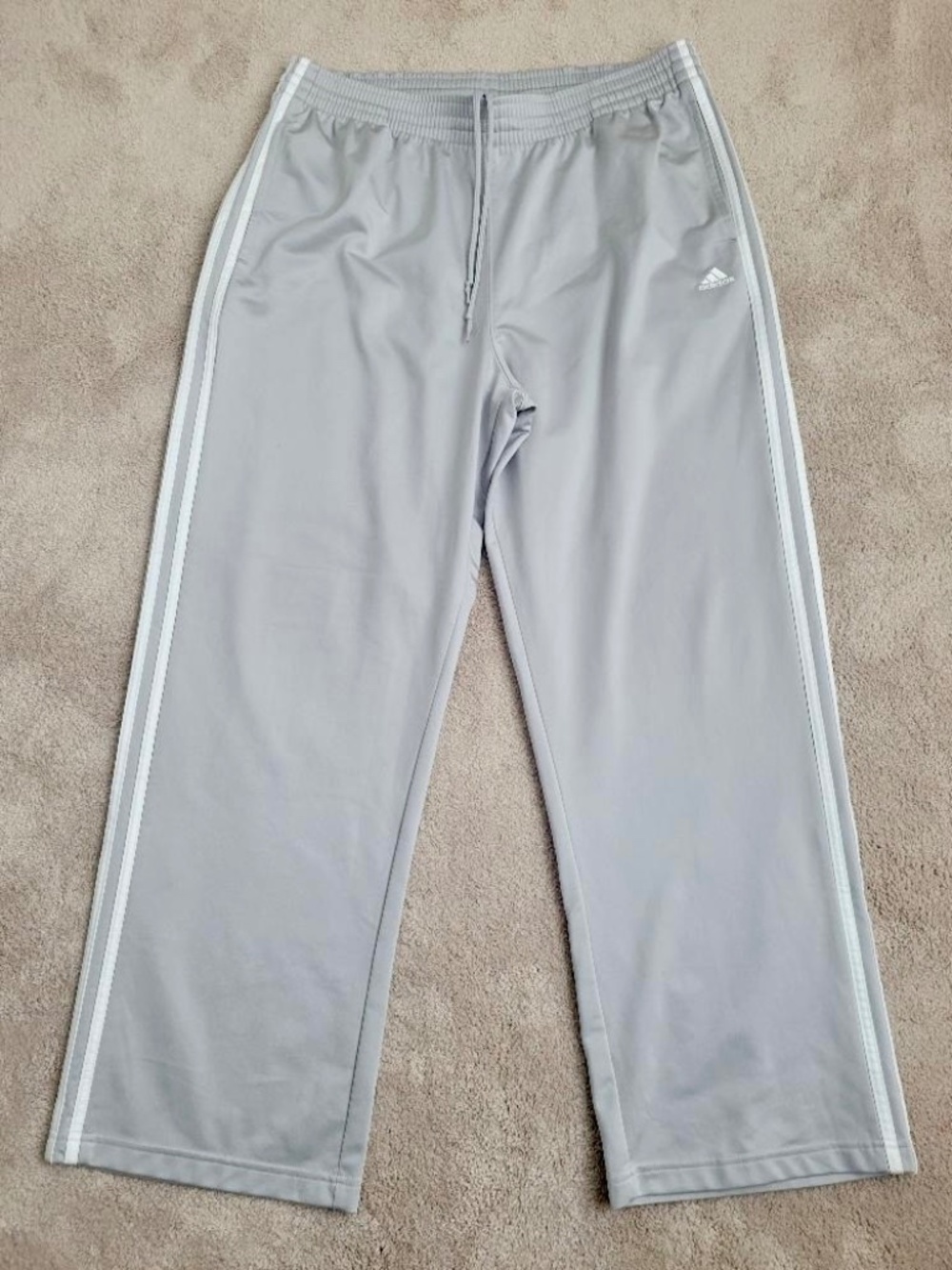 ADIDAS Men's Warmup Pants Size Large Gray/White